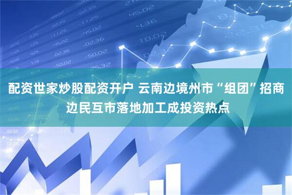 配资世家炒股配资开户 云南边境州市“组团”招商 边民互市落地加工成投资热点